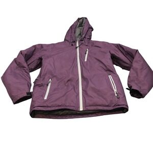 Flylow Down Puffer Jacket Mens Medium Purple‎ Hooded Ski Snowboard Coat